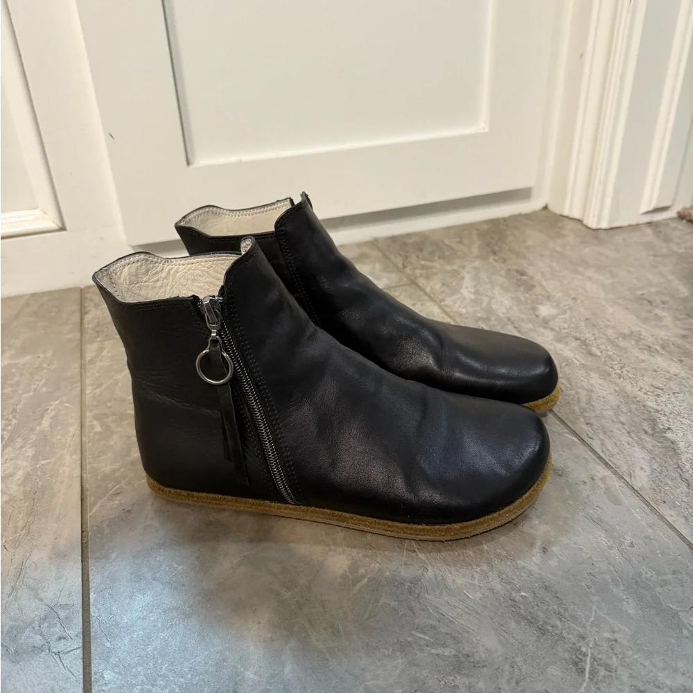 Black Ankle Boots Rosa Zipper boots barefoot shoes by Anya - Picture 12 of 13
